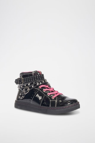 Hoge Gelakte Sneakers B&G Stars - Zwart