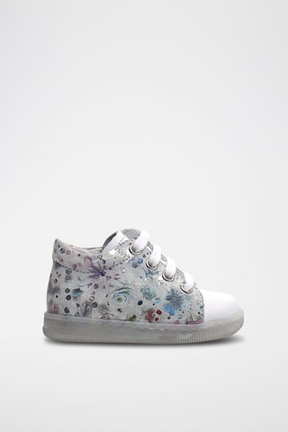 Kalfsleren Hoge Sneakers - Wit