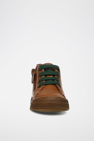 Baskets montantes en cuir nappa - Camel