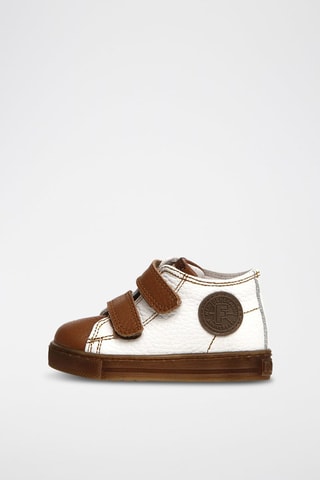 Baskets montantes en cuir de veau - Blanc et marron