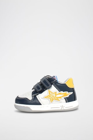 Kalfsleren Sneakers - Marineblauw