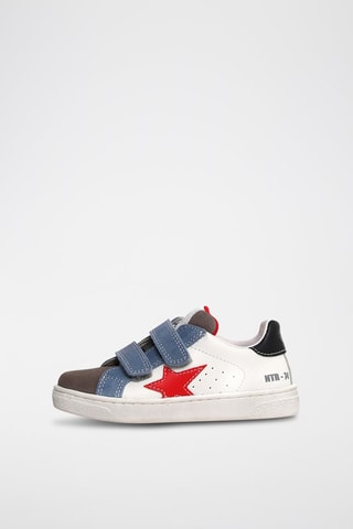 Leren Sneakers Pinn - Grijs en Wit