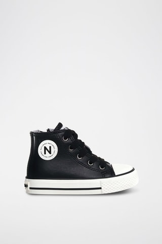 Baskets montantes en cuir de veau Ylfas - Noir