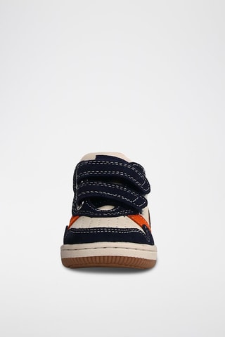 Leren Sneakers Klip - Marineblauw en Ecru