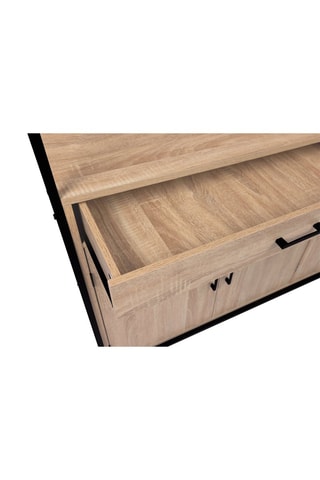 Móvel industrial 6 portas Memphis - Imitação em madeira e preto