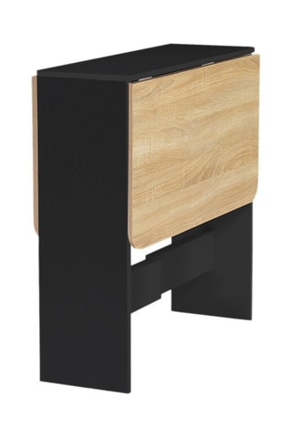 Mesa consola dobrável Edi Imitação de madeira e preto