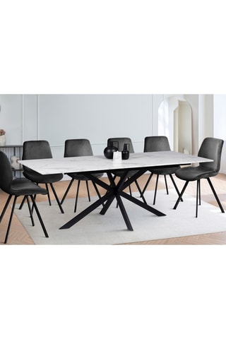 Mesa extensível Glam - Branco e preto