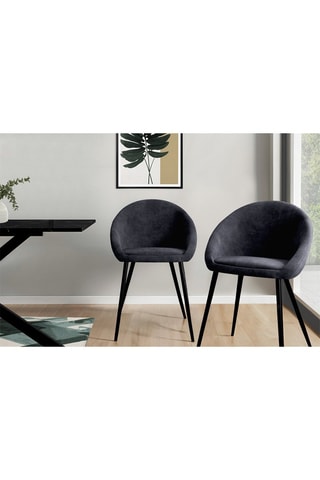 2 cadeiras Dory - Cinzento e preto