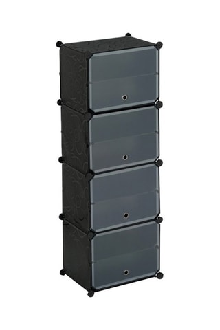 Sapateira em forma de cubo - 24 pares Preto e transparente