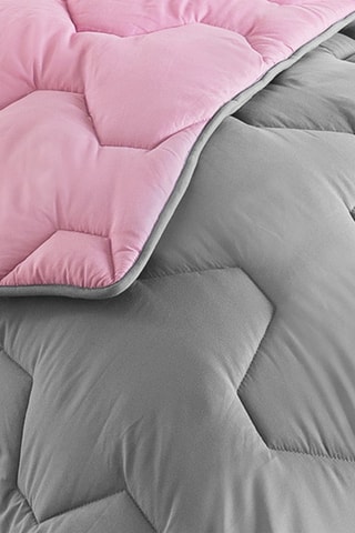 Edredão reversível - 300 g/m² Cinzento e rosa