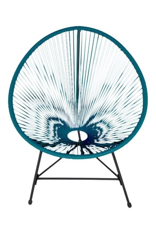 Conjunto de jardim de fios Ibiza 2 cadeirões e 1 mesa azul