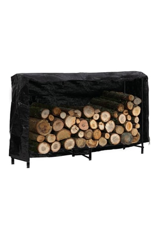 Suporte de lenha com pés grande capacidade e capa preta
