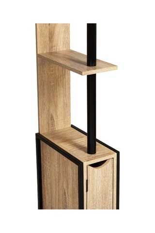 Móvel WC com 2 portas Timéo - 
Preto e natural