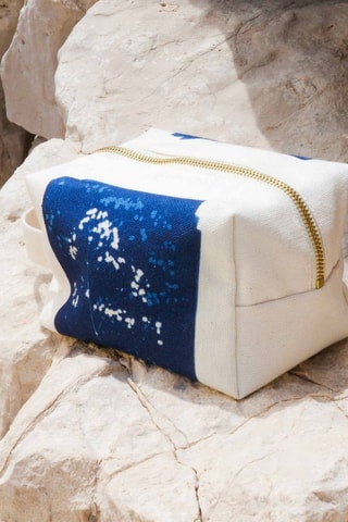 Trousse en coton biologique Cyanotype - Bleu