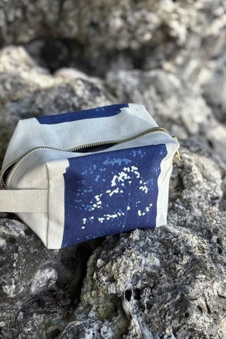 Trousse en coton biologique Cyanotype - Bleu