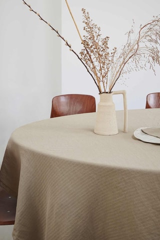 Nappe ovale en lin Marcel - Beige