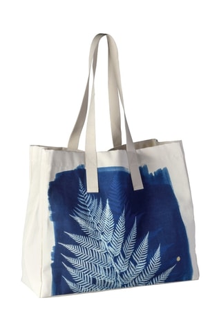 Cabas en coton biologique Cyanotype - Ecru