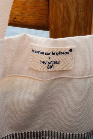 Cabas en coton biologique Cyanotype - Ecru