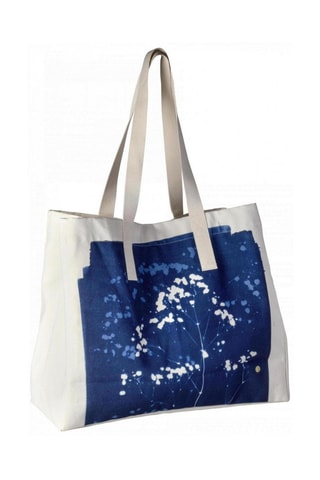 Cabas en coton biologique Cyanotype - Blanc