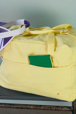 Sac de voyage en coton biologique Iona - Jaune pâle - 42 cm