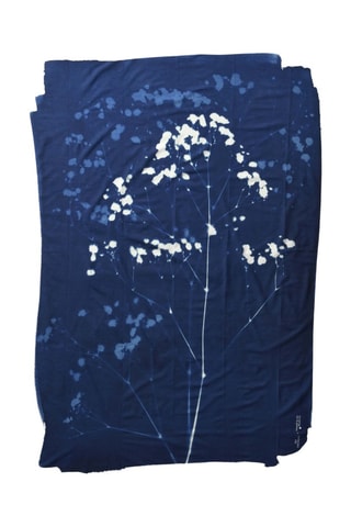 Paréo en coton biologique Cyanotype - Bleu