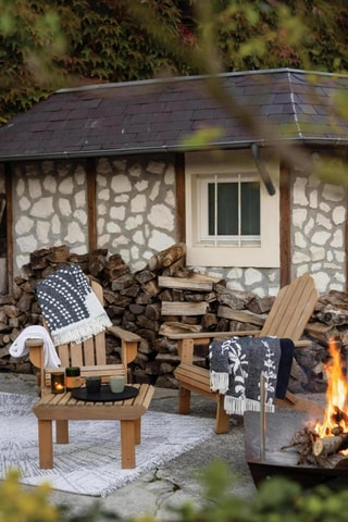 Plaid Taina - Anthracite et gris - 140 x 160 cm