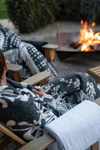 Plaid Gini - Anthracite et gris - 140 x 160 cm