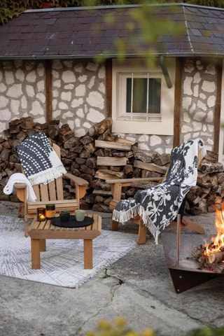 Plaid Gini - Anthracite et gris - 140 x 160 cm