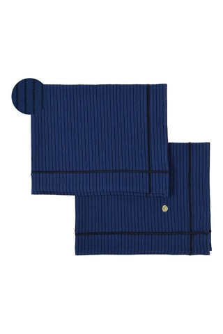 2 sets de table en coton biologique Léonie - Indigo - 40 x 50 cm