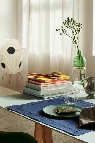 2 sets de table en coton biologique Léonie - Indigo - 40 x 50 cm