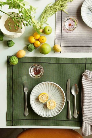 2 sets de table en coton biologique Léonie - Mousse - 40 x 50 cm