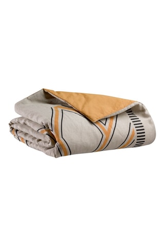 Edredon en lin Zeff Johan - Orange et gris - 80 x 180 cm