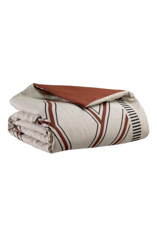 Edredon en lin Zeff Johan - Gris et rouge - 80 x 180 cm