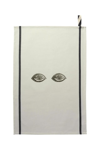 Torchon en coton biologique Bon œil - Ecru