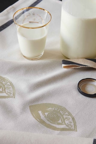 Torchon en coton biologique Bon œil - Ecru