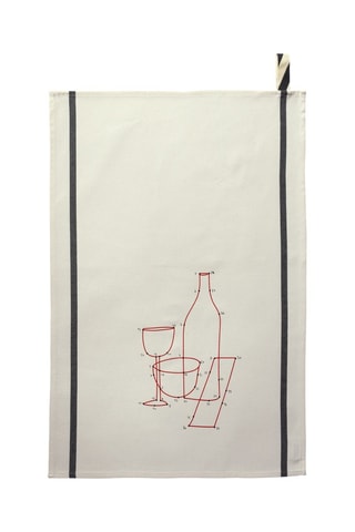 Torchon en coton biologique Phil Drink Tea - Ecru