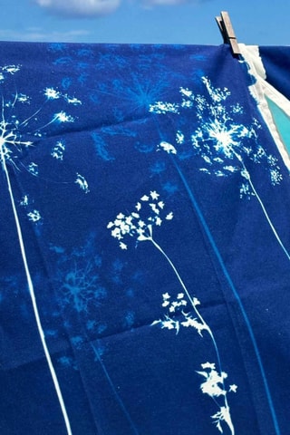 Torchon en coton biologique Cyanotype - Bleu