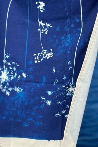 Torchon en coton biologique Cyanotype - Bleu