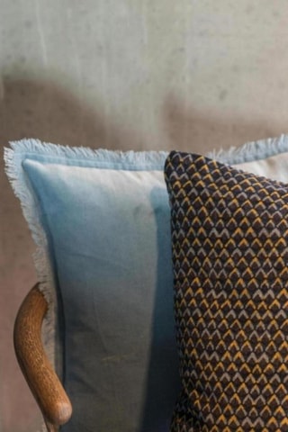 Coussin Vera - Bleu et jaune - 45 x 45 cm