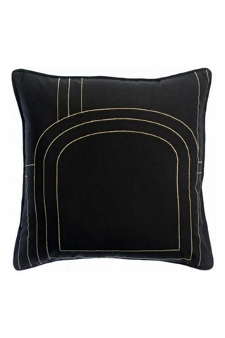 Coussin en lin Jaden - Noir - 45 x 45 cm