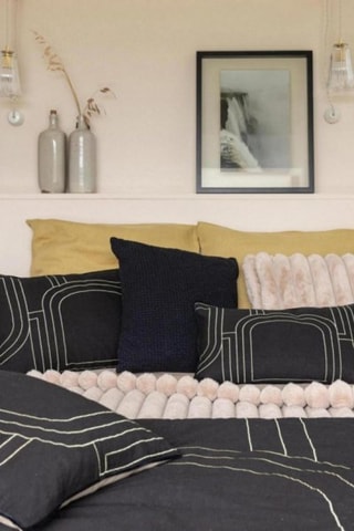 Coussin en lin Jaden - Noir - 40 x 65 cm