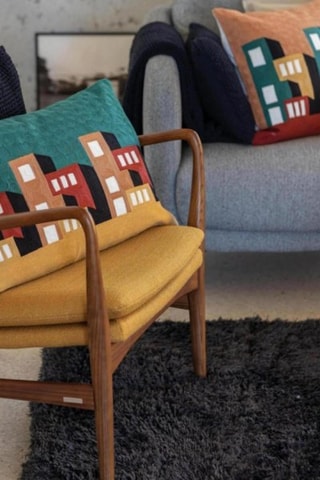 Coussin Suri - Bleu et rouge - 40 x 65 cm