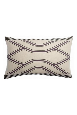Coussin en lin Zeff Johan - Beige et pourpre - 40 x 65 cm