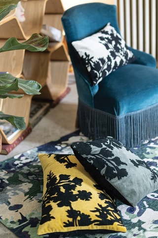 Coussin Rosalie Brode - Orange et noir - 40 x 65 cm