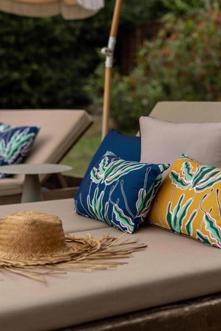 Coussin polyester Alga - Indigo - 30 x 50 cm