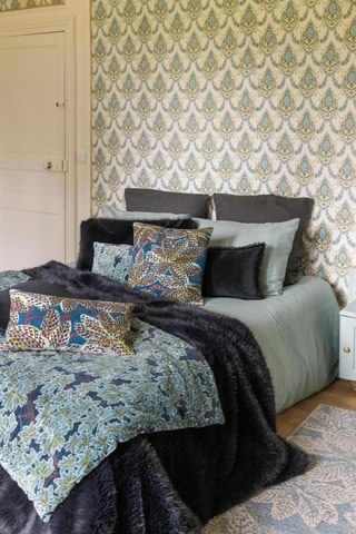 Coussin coton Ariane - Bleu - 45 x 45 cm