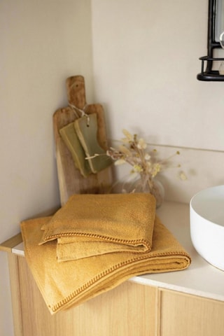 Drap de bain coton Bora - Moutarde - 90 x 150 cm