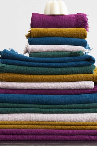 2 serviettes invité en coton biologique Luna - Violet - 50 x 30 cm