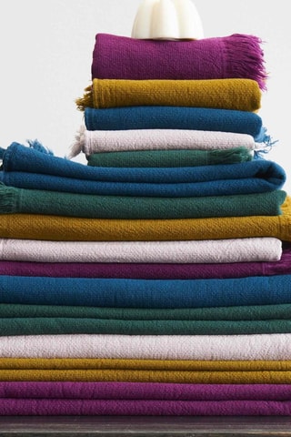 2 serviettes invité en coton biologique Luna - Bleu - 50 x 30 cm