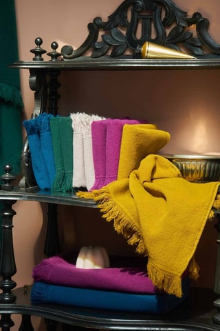 2 serviettes invité en coton biologique Luna - Bleu - 50 x 30 cm